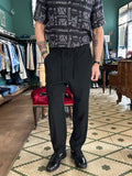 Pantalaccio regular fit cotone lino nero