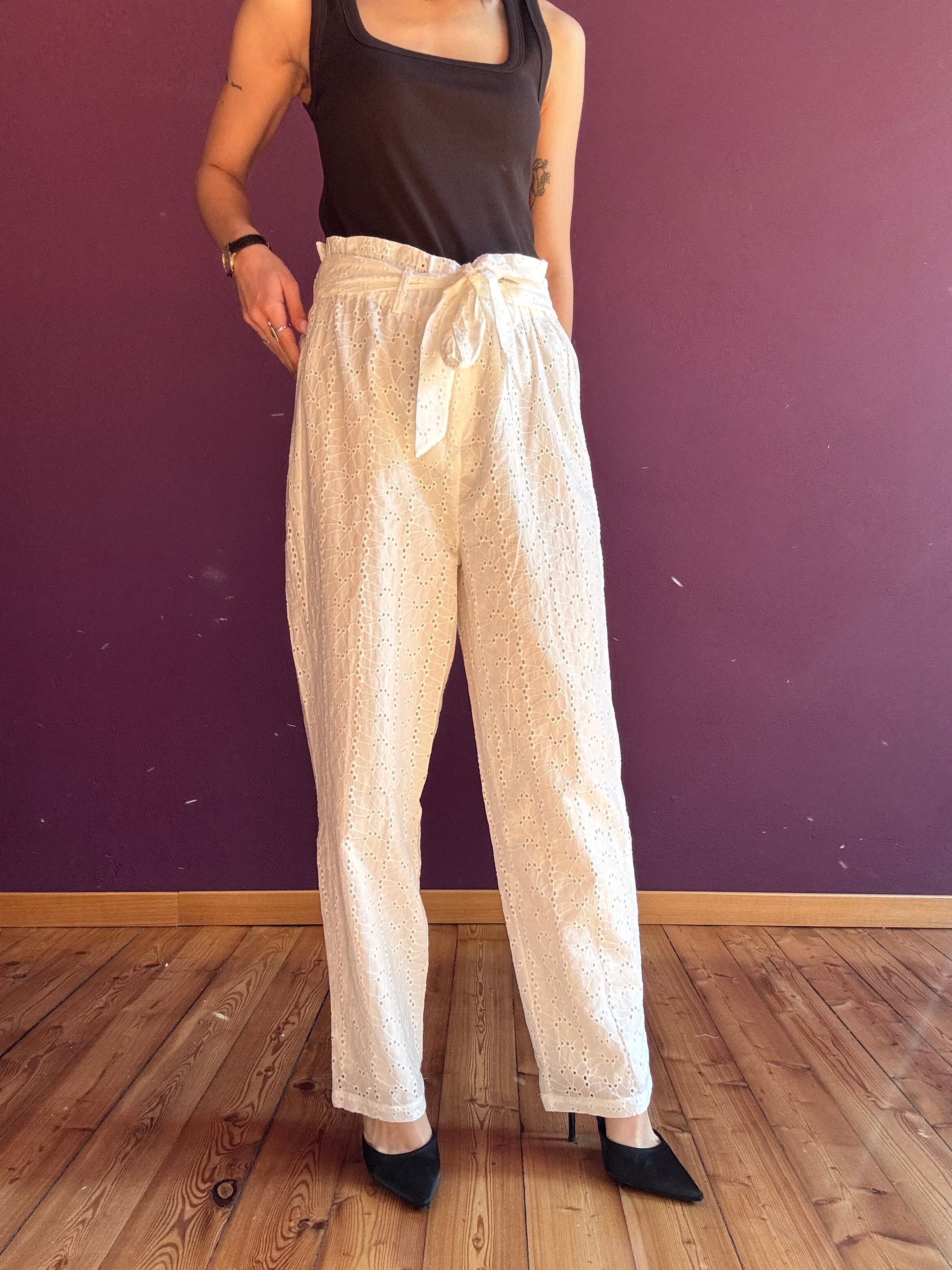 Pantalone in sangallo con cintura