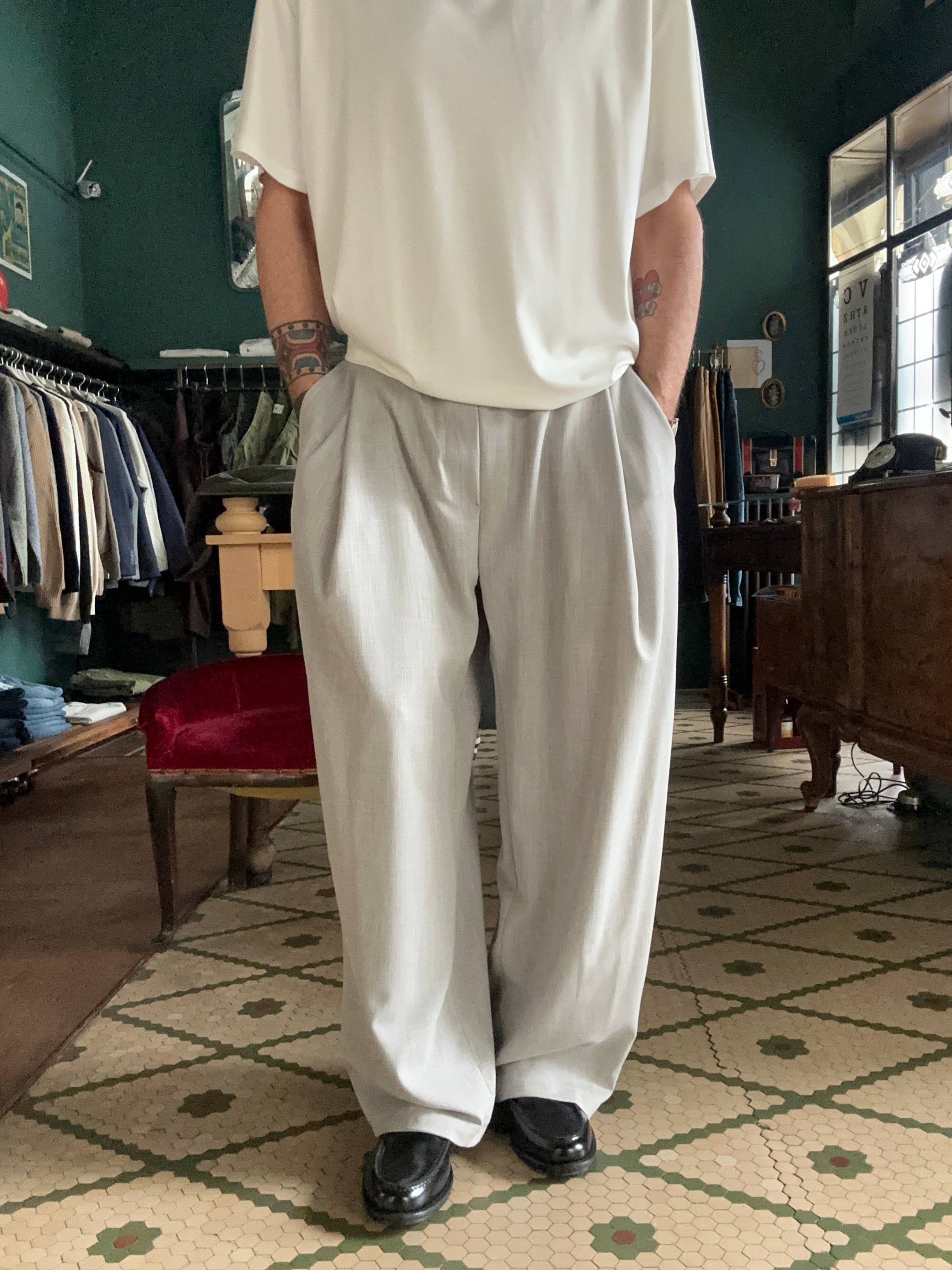 Pantalone modello Japan effetto grisaglia