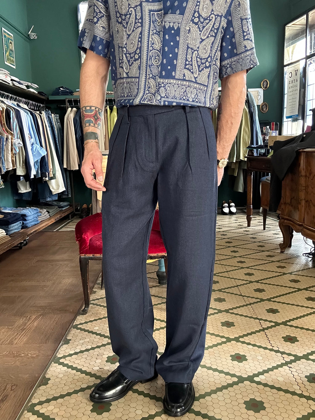 Pantalone Yan Simmon Vardar misto lino spigato