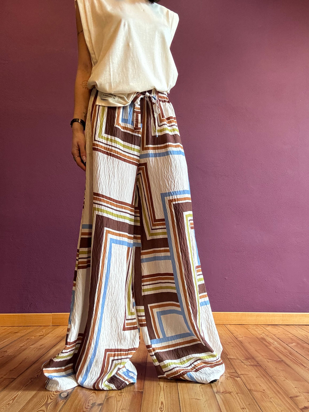 Mira trousers with geometric pattern