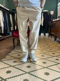 Parachute fabric trousers with drawstring