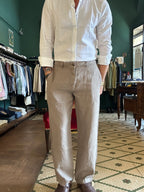 Pantalone 100% lino loose fit Made in Italy