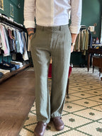 Pantalone 100% lino loose fit Made in Italy