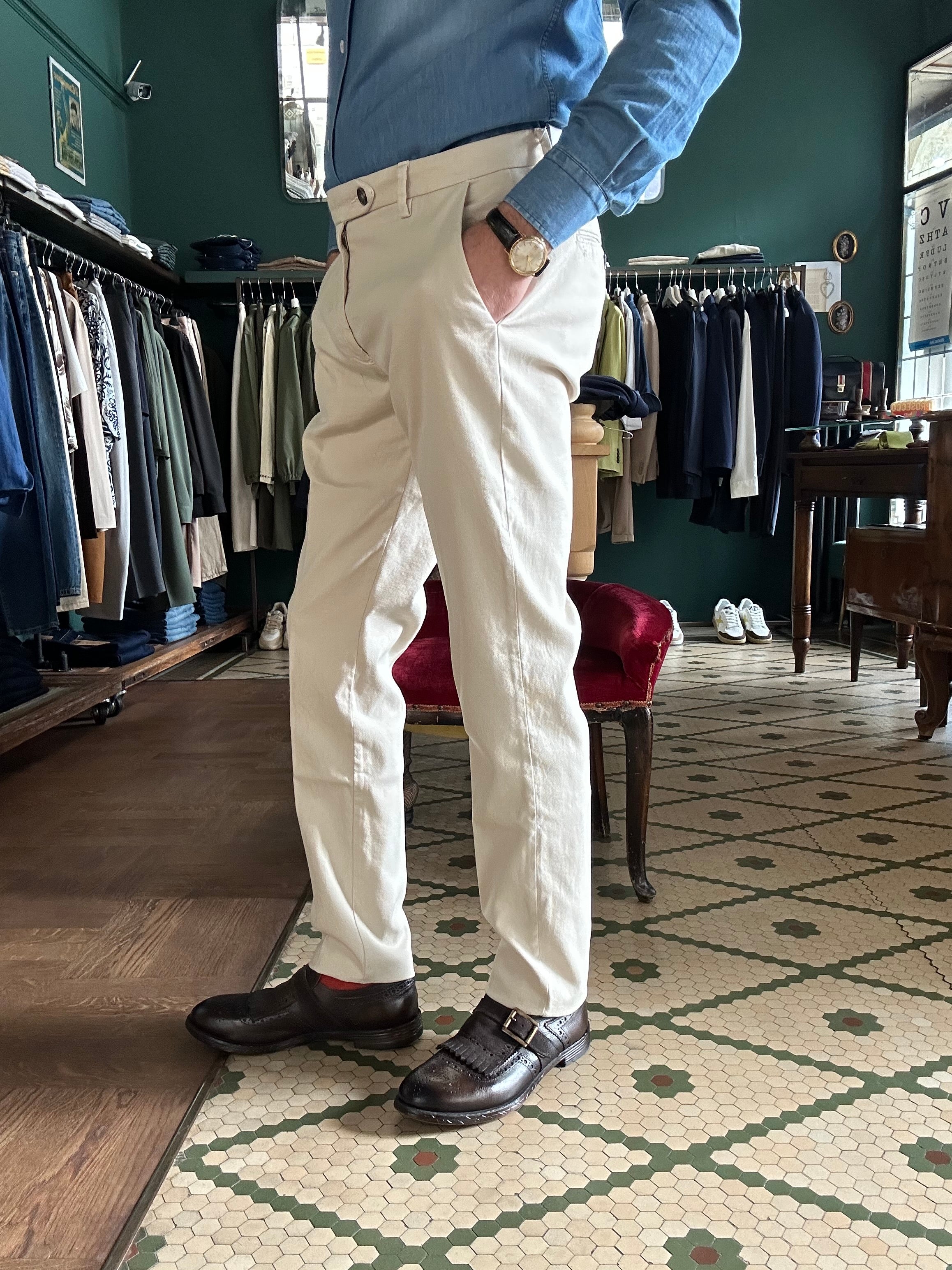 Pantaloni world cotone operato