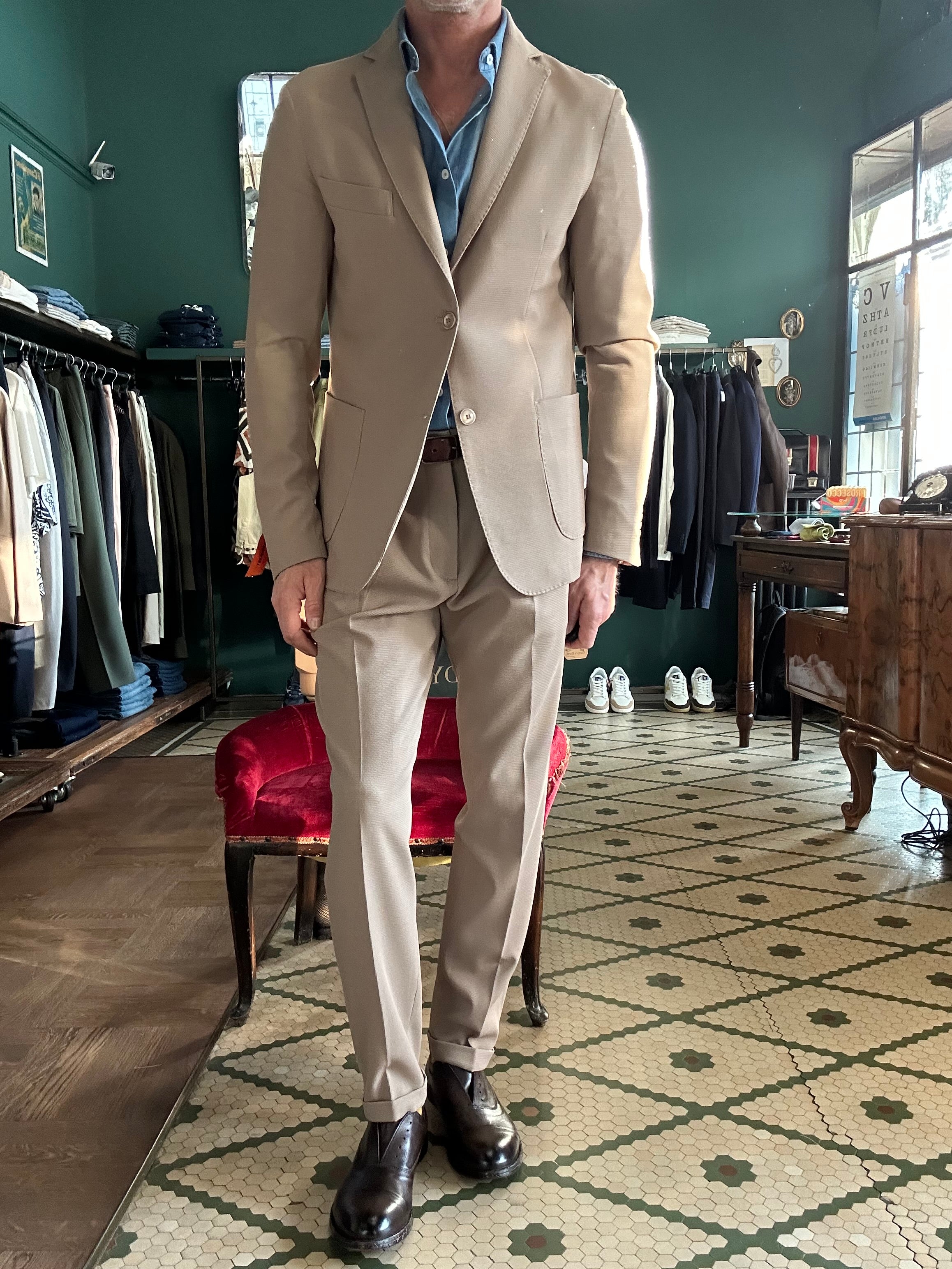 Pantalone tessuto operato