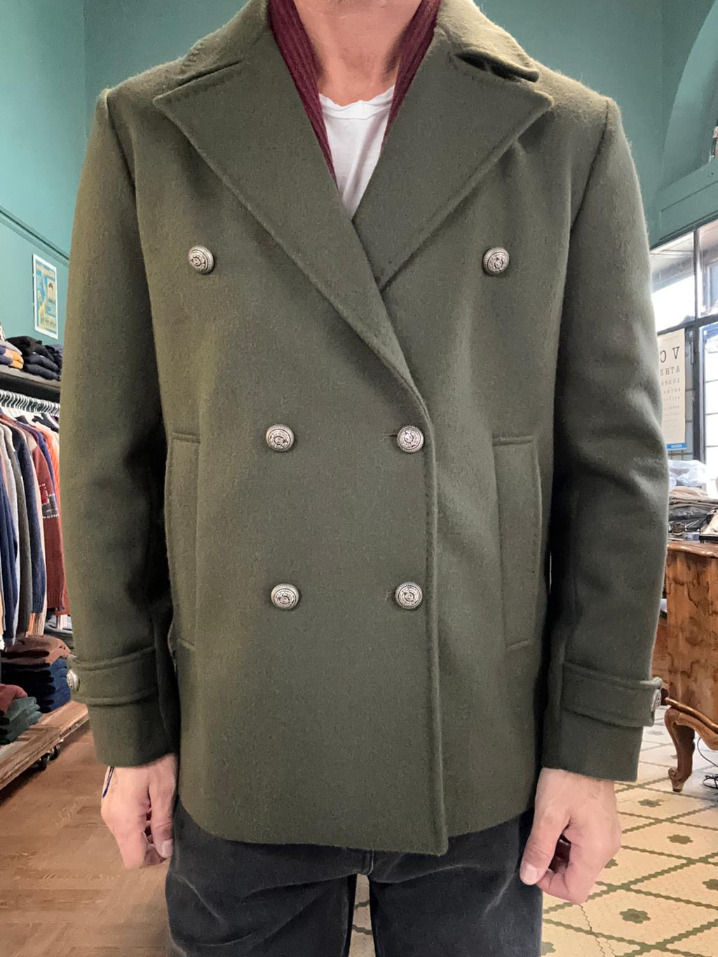 Doppelreihiger Wollmisch-Peacoat