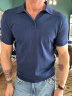 Jersey polo shirt with buttons