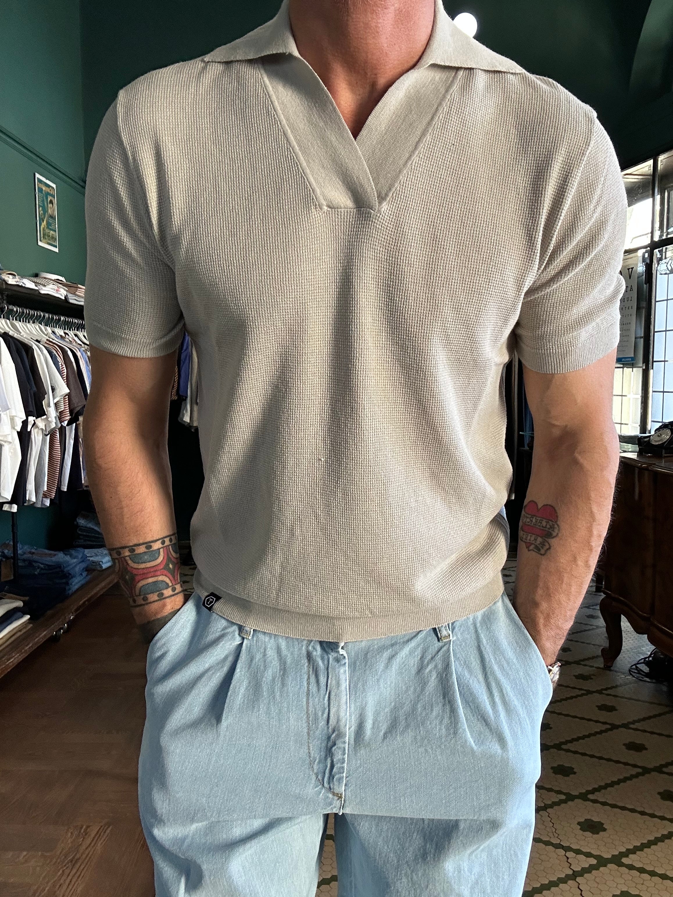 Polo maglina in cotone operato