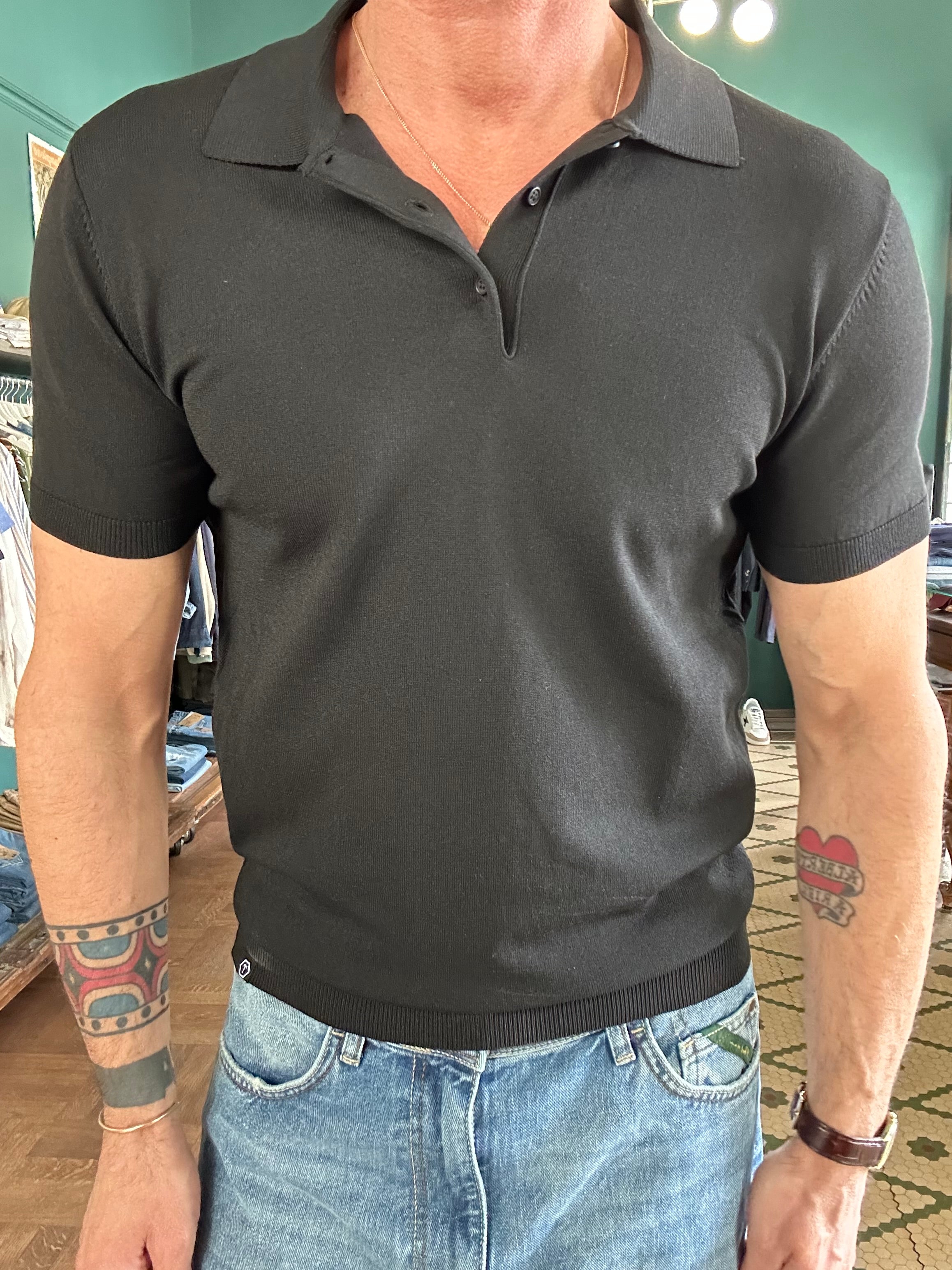 Polo in maglina con bottoni