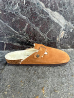 Riva velor wool almond mule