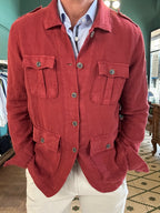Brick linen safari jacket