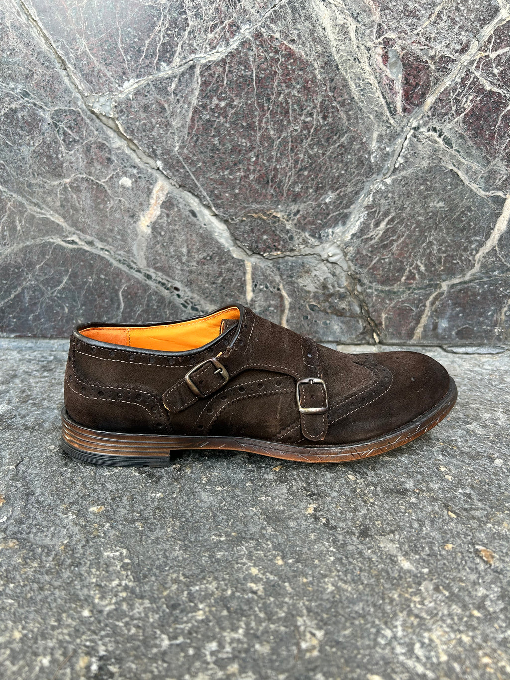 Scarpe Double monk in pelle scamosciata