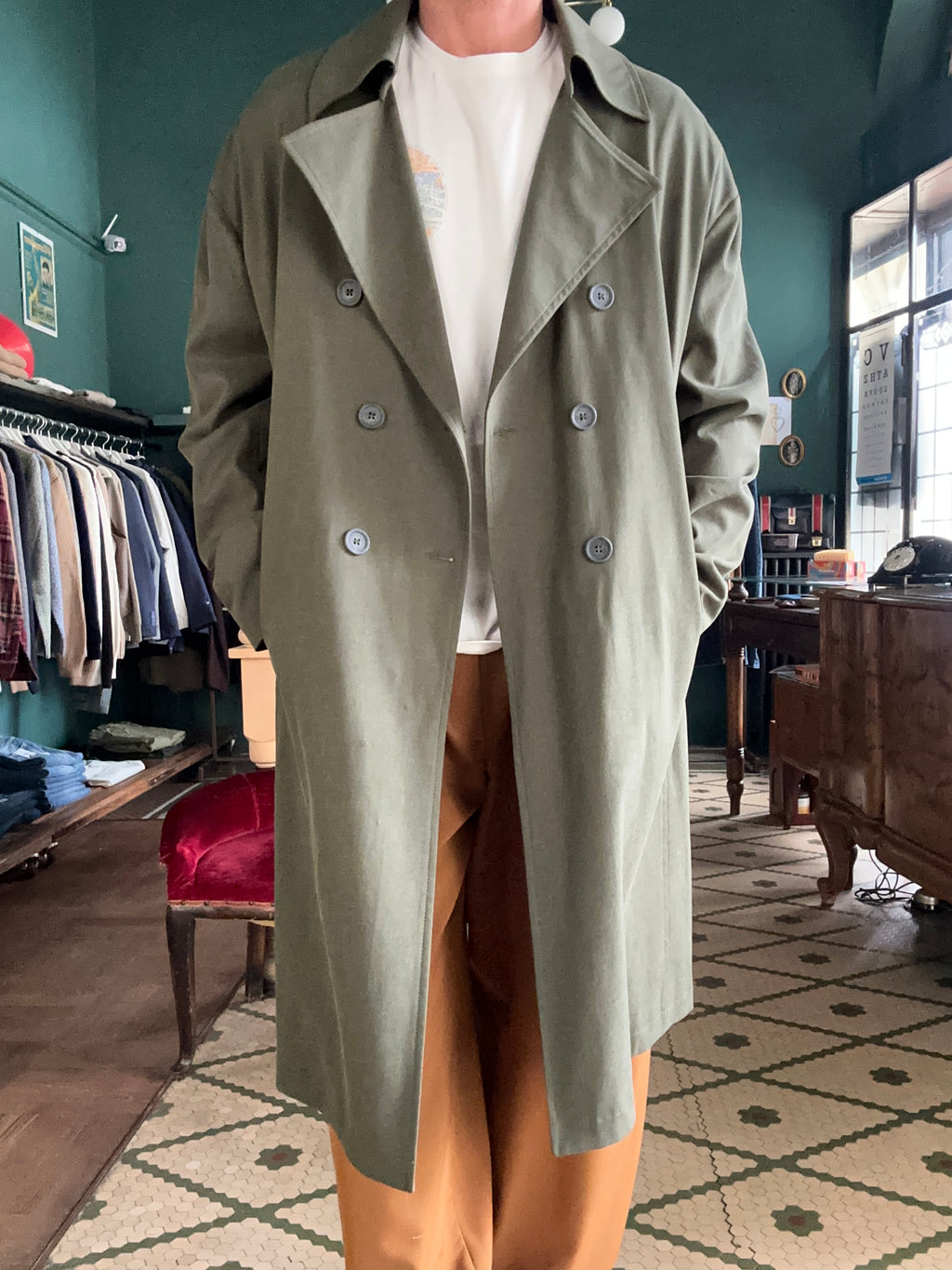 overcoat lined in cotton