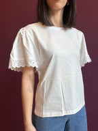 T-shirt con dettaglio in pizzo