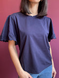 T-shirt con dettaglio in pizzo