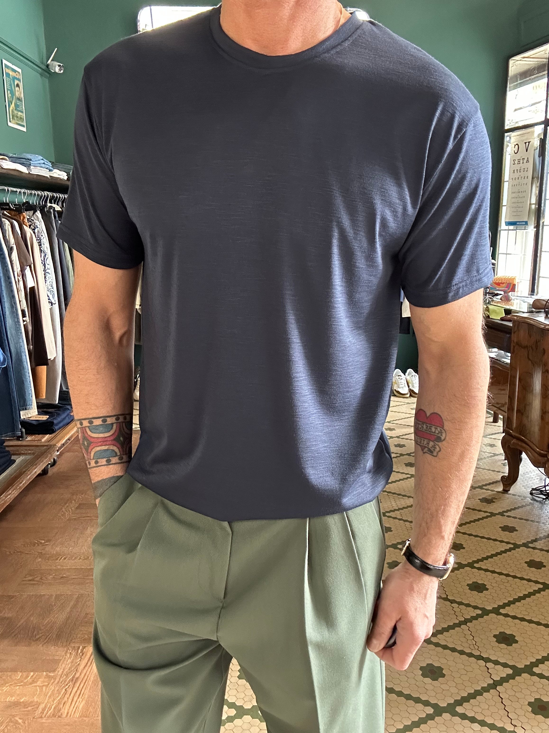 T-shirt in cotone fiammato